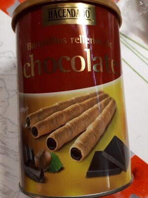 Barquillos rellenos de chocolate